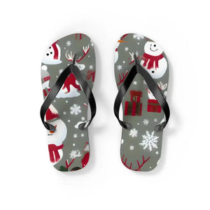 Christmas Snowman Unisex Flip Flops Festive Comfort Dipaliz - Slippers