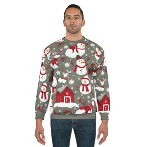 Christmas Snowman Unisex Sweatshirt - Custom Cut Holiday - Dipaliz - Sweatshirts