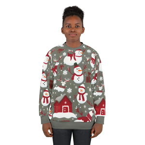 Christmas Snowman Unisex Sweatshirt - Custom Cut Holiday - Dipaliz - Sweatshirts