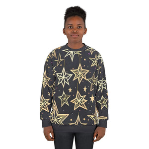 Vibrant Christmas Stars Unisex Sweatshirt - Custom Cut - Dipaliz - Sweatshirts