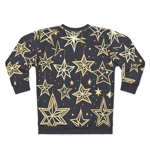 Vibrant Christmas Stars Unisex Sweatshirt - Custom Cut - Dipaliz - Sweatshirts