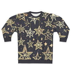 Vibrant Christmas Stars Unisex Sweatshirt - Custom Cut - Dipaliz - Sweatshirts