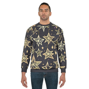 Vibrant Christmas Stars Unisex Sweatshirt - Custom Cut - Dipaliz - Sweatshirts