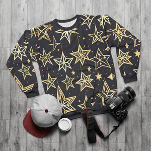 Vibrant Christmas Stars Unisex Sweatshirt - Custom Cut - Dipaliz - Sweatshirts