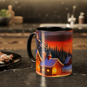 Christmas Winter Colorful Mugs - Festive Ceramic Red Mug - Dipaliz