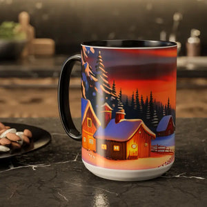 Christmas Winter Colorful Mugs - Festive Ceramic Red Mug - Dipaliz