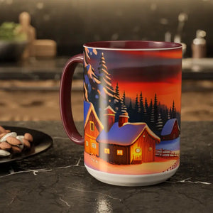 Christmas Winter Colorful Mugs - Festive Ceramic Red Mug - Dipaliz