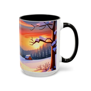 Christmas Winter Colorful Mugs - Festive Ceramic Red Mug - Dipaliz