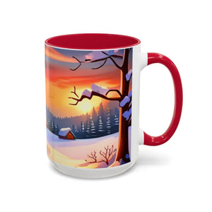 Christmas Winter Colorful Mugs - Festive Ceramic Red Mug - Dipaliz