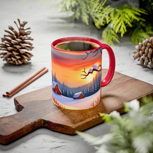 Christmas Winter Colorful Mugs - Festive Ceramic Red Mug - Dipaliz