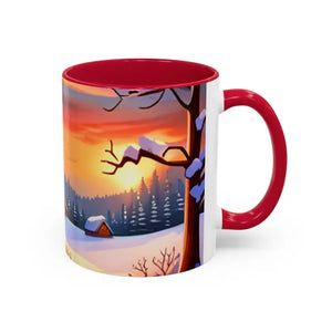 Christmas Winter Colorful Mugs - Festive Ceramic Red Mug - Dipaliz