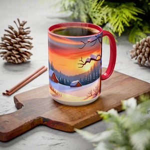 Christmas Winter Colorful Mugs - Festive Ceramic Red Mug - Dipaliz