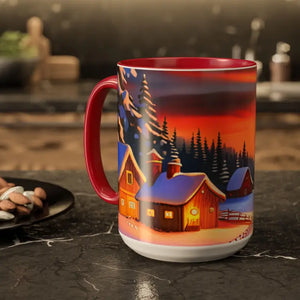 Christmas Winter Colorful Mugs - Festive Ceramic Red Mug - Dipaliz