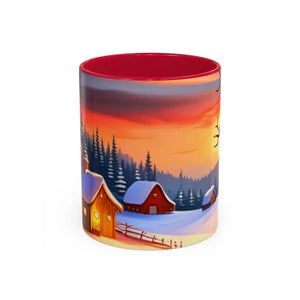Christmas Winter Colorful Mugs - Festive Ceramic Red Mug - Dipaliz - 11oz