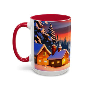 Christmas Winter Colorful Mugs - Festive Ceramic Red Mug - Dipaliz