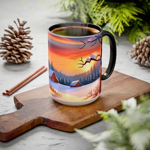 Christmas Winter Colorful Mugs - Festive Ceramic Red Mug - Dipaliz