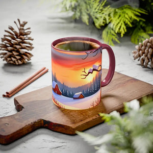 Christmas Winter Colorful Mugs - Festive Ceramic Red Mug - Dipaliz