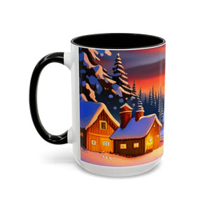 Christmas Winter Colorful Mugs - Festive Ceramic Red Mug - Dipaliz