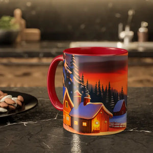 Christmas Winter Colorful Mugs - Festive Ceramic Red Mug - Dipaliz