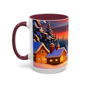 Christmas Winter Colorful Mugs - Festive Ceramic Red Mug - Dipaliz
