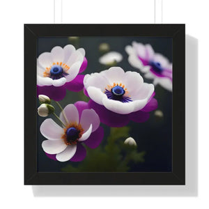Anemone Flowers Gallery Canvas Wraps Framed Horizontal Poster Dipaliz - 16″ x / Black - Posters Prints & Visual Artwork
