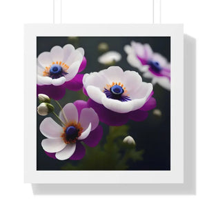 Anemone Flowers Gallery Canvas Wraps Framed Horizontal Poster Dipaliz - 16″ x / White - Posters Prints & Visual Artwork