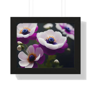 Anemone Flowers Gallery Canvas Wraps Framed Horizontal Poster Dipaliz - 14″ x 11″ / Black - Posters Prints & Visual