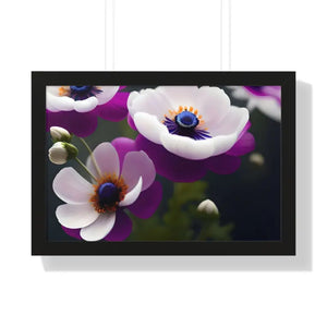 Anemone Flowers Gallery Canvas Wraps Framed Horizontal Poster Dipaliz - 24″ x 16″ / Black - Posters Prints & Visual