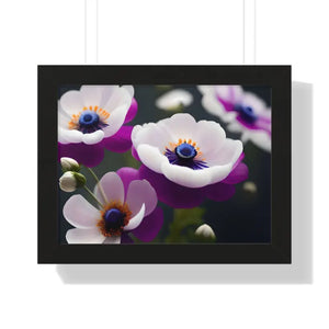 Anemone Flowers Gallery Canvas Wraps Framed Horizontal Poster Dipaliz - 16″ x 12″ / Black - Posters Prints & Visual
