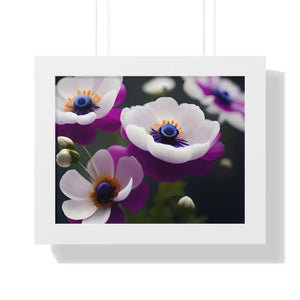 Anemone Flowers Gallery Canvas Wraps Framed Horizontal Poster Dipaliz - 14″ x 11″ / White - Posters Prints & Visual