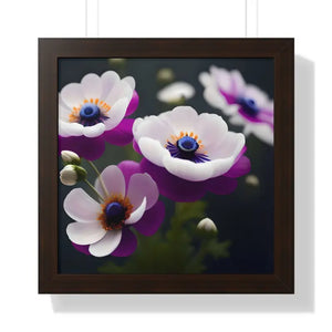 Anemone Flowers Gallery Canvas Wraps Framed Horizontal Poster Dipaliz - 16″ x / Walnut - Posters Prints & Visual Artwork