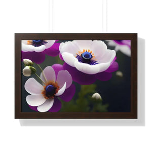 Anemone Flowers Gallery Canvas Wraps Framed Horizontal Poster Dipaliz - 24″ x 16″ / Walnut - Posters Prints & Visual