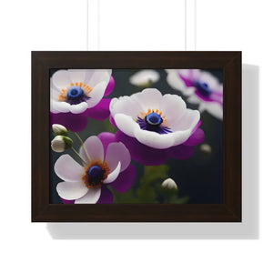 Anemone Flowers Gallery Canvas Wraps Framed Horizontal Poster Dipaliz - 14″ x 11″ / Walnut - Posters Prints & Visual