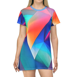 Colored Abstract Pattern Shirt Dress – Eco Friendly - Dipaliz - Dresses - Xs