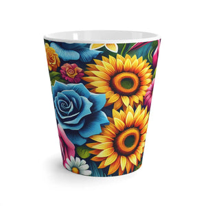 Floral Latte Mug - 12oz Ceramic Colored Flowers - Dipaliz - Mugs