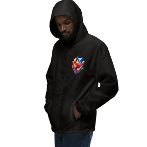 Geometric Pattern Zip Jacket Water Resistant - Dipaliz - Windbreakers