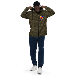 Geometric Pattern Zip Jacket Water Resistant - Dipaliz - Windbreakers