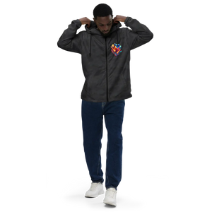 Geometric Pattern Zip Jacket Water Resistant - Dipaliz - Windbreakers