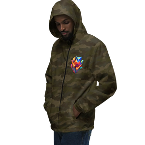 Geometric Pattern Zip Jacket Water Resistant - Dipaliz - Windbreakers