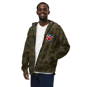 Geometric Pattern Zip Jacket Water Resistant - Dipaliz - Windbreakers