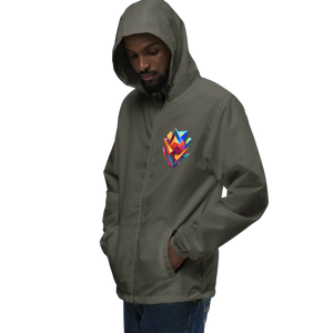 Geometric Pattern Zip Jacket Water Resistant - Dipaliz - Windbreakers