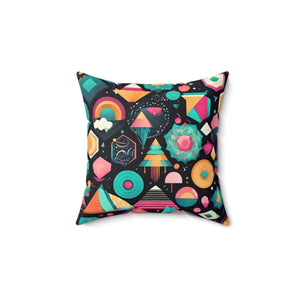 Colorful Abstract Pattern – Polyester Square Pillow - Dipaliz - Throw Pillows