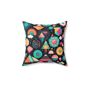 Colorful Abstract Pattern – Polyester Square Pillow - Dipaliz - Throw Pillows