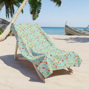 Colorful Birds Beach Towel – Cotton Loop Backing - Dipaliz - Towels