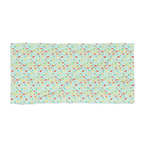 Colorful Birds Beach Towel – Cotton Loop Backing - Dipaliz - Towels