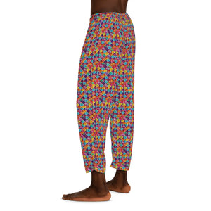 Colorful Checkered Pattern Men’s Pajama Pants (aop) - Pajamas