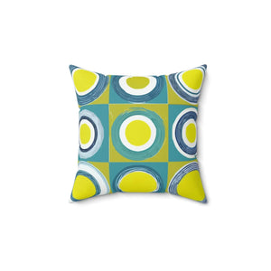 Vibrant Circles Abstract Pillow - Spun Polyester Square - Dipaliz - Throw Pillows
