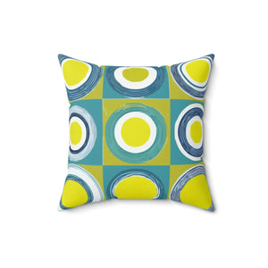 Vibrant Circles Abstract Pillow - Spun Polyester Square - Dipaliz - Throw Pillows