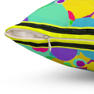Vibrant Circle Abstract Pillow - Spun Polyester - Dipaliz - Throw Pillows