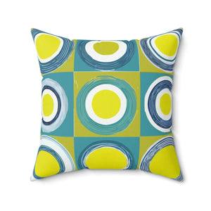 Vibrant Circles Abstract Pillow - Spun Polyester Square - Dipaliz - Throw Pillows